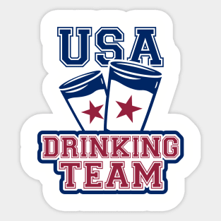 USA Drinking Team Booze Bro Humor Sticker